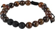 Trafalgar Ryder Wood Look Bead Adjustable Bracelet