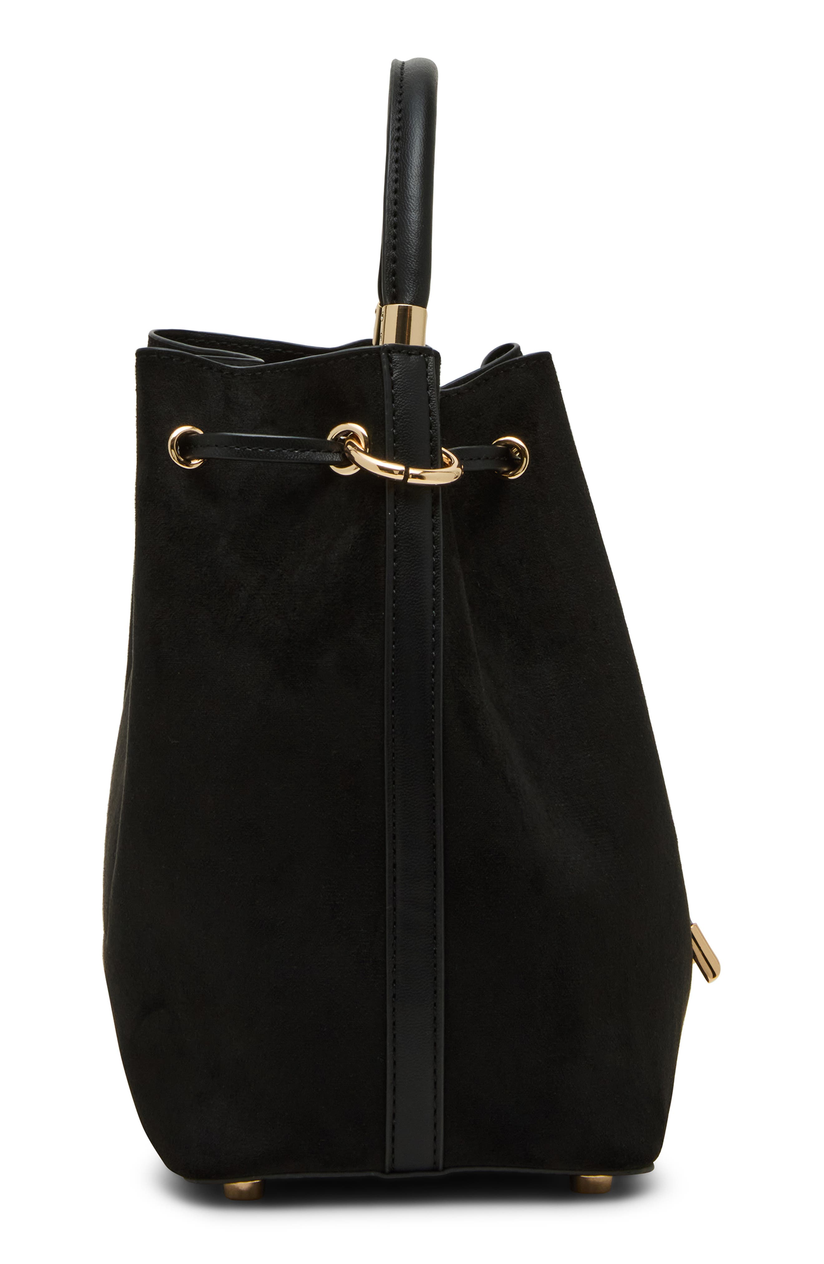 Anne Klein Midi Shoulder Bucket Bag, Alternate, color, Black