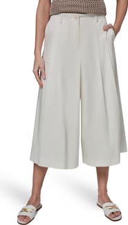 Donna Karan New York Pleated Crop Wide Leg Pants