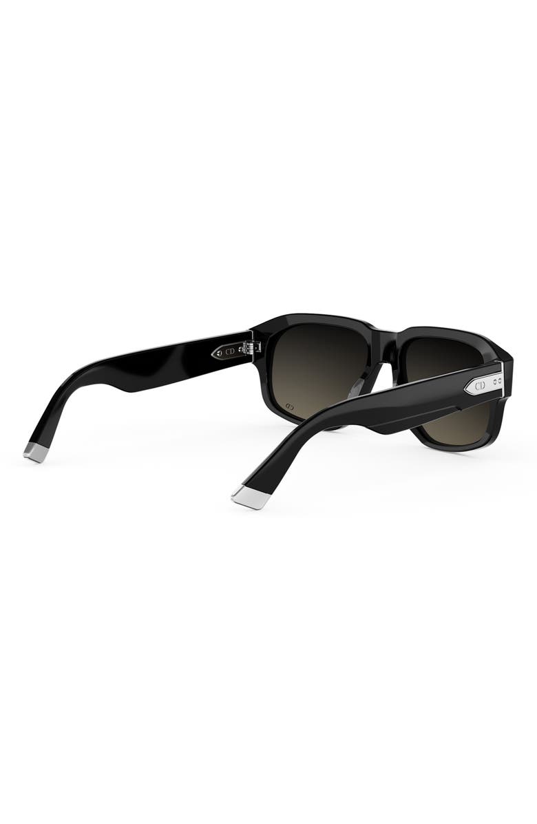 DIOR Tailoring N1I 57mm Geometric Sunglasses, Alternate, color, Black/ Other / Gradient Smoke