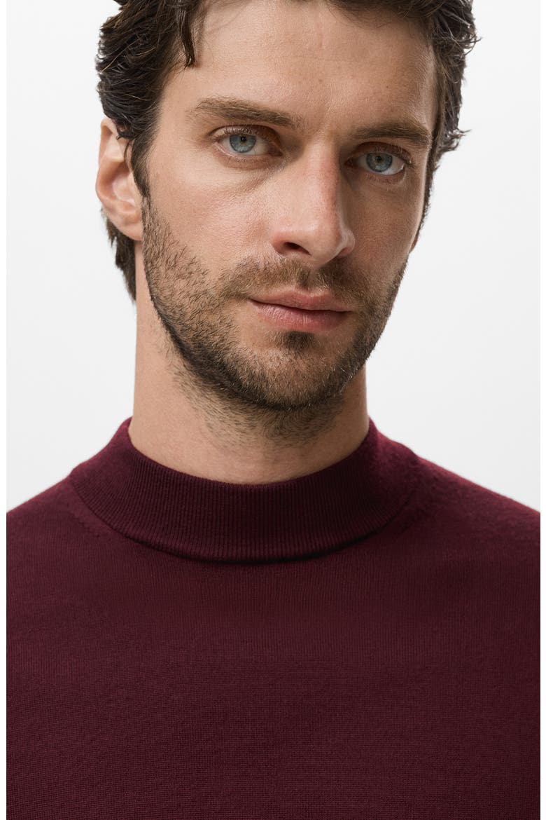 Turtleneck Wool Sweater, Alternate, color, WINE