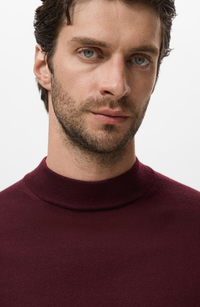 MANGO Turtleneck Wool Sweater, Alternate, color, Wine