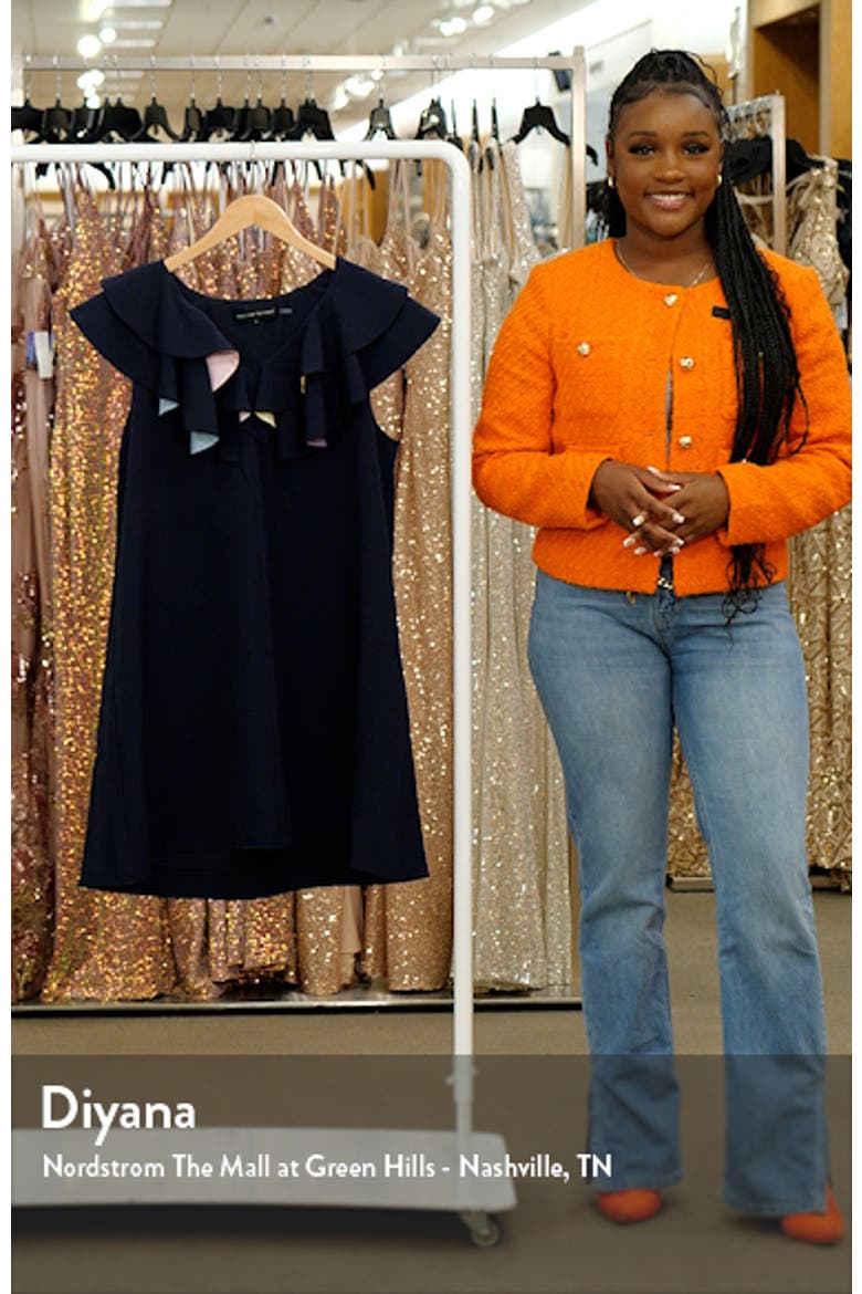 Multicolor Lined Ruffle Shift Dress video