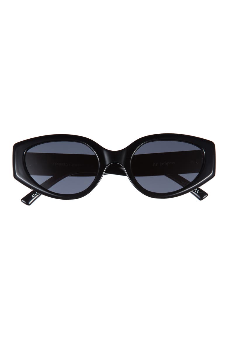 Fevered 53mm Oval Sunglasses, Main, color, BLACK / SMOKE MONO