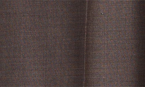Zanella Parker Classic Wool Sharkskin Dress Pants In Brown