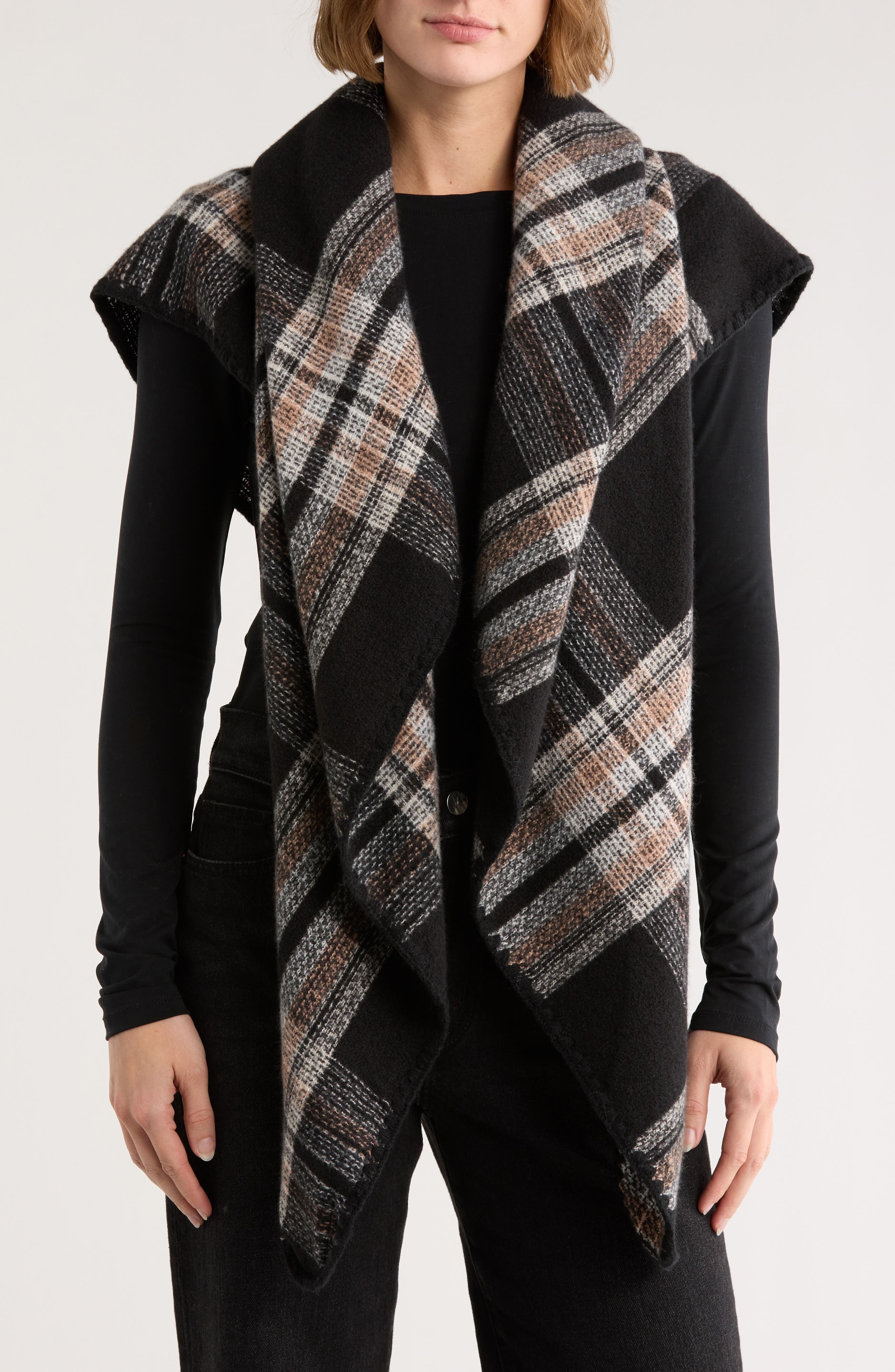 Vince Camuto Classic Plaid Triangle Scarf