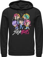 KPop Demon Hunters Men's KPop Demon Hunters Saja Boys Chibi Group  Pull Over Hoodie