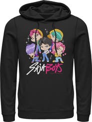 KPop Demon Hunters Men's KPop Demon Hunters Saja Boys Chibi Group  Pull Over Hoodie