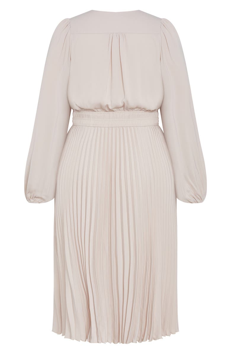 City Chic Fate Long Sleeve Pleated Maxi Dress, Alternate, color,