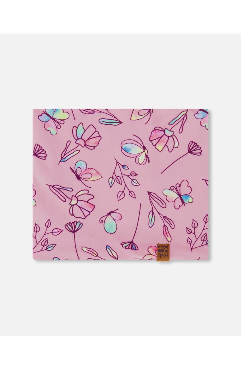 Deux par Deux Girl's Printed Neck Tube Lilac And Multicolored Butterfly, Main, color,