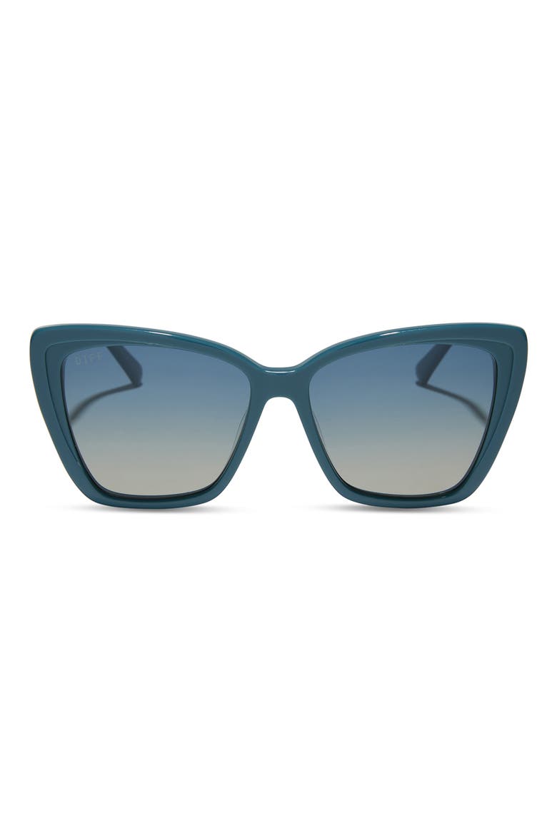 Becky II 56mm Polarized Cat Eye Sunglasses, Main, color, AEGEAN BLUE FLASH