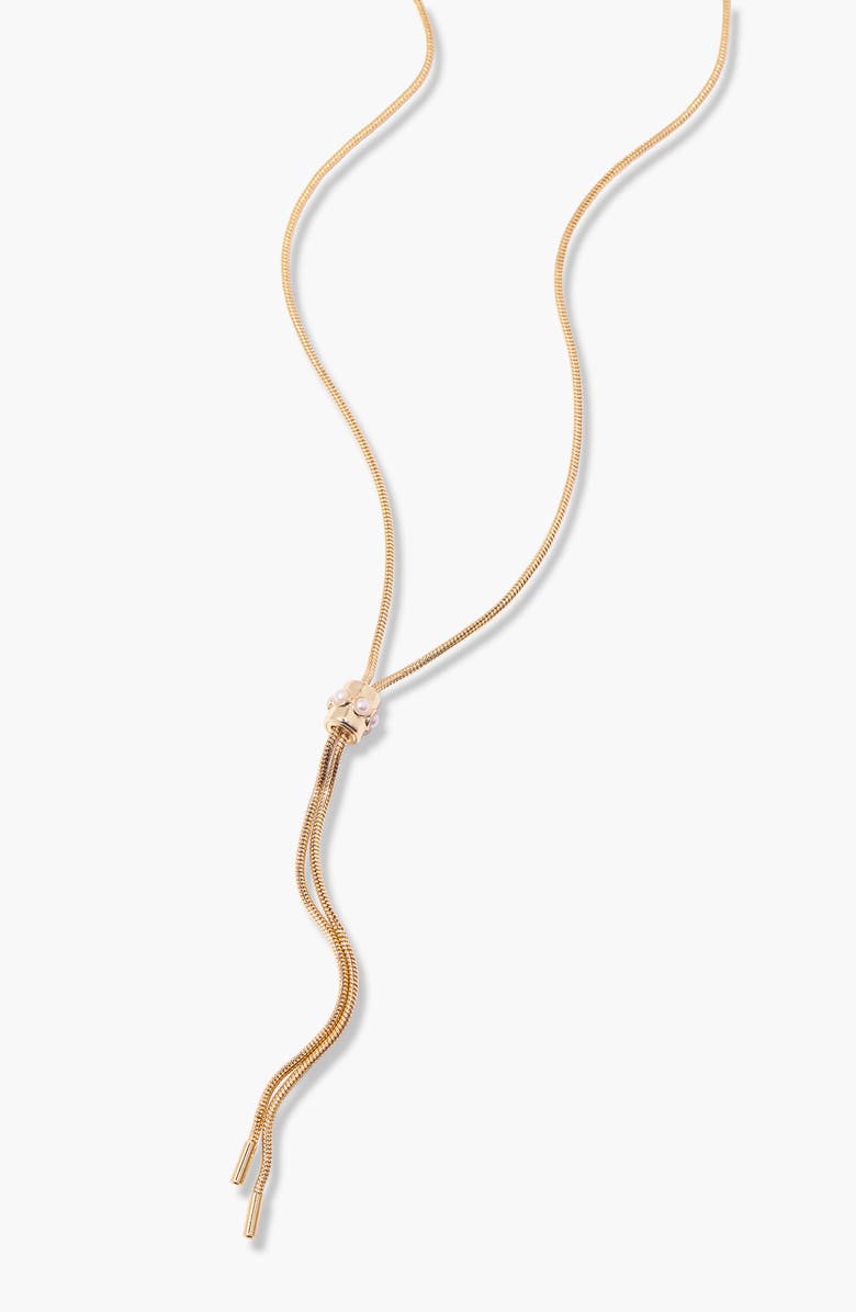 Brook and York Gail Bolo Faux Pearl Necklace, Alternate, color, Gold