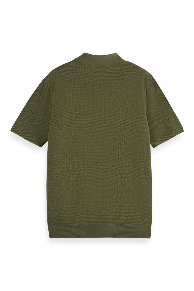 Structured Knit Cotton Polo, Alternate, color, OLIVE NIGHT