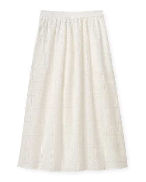 Celine Eyelet Midi Skirt