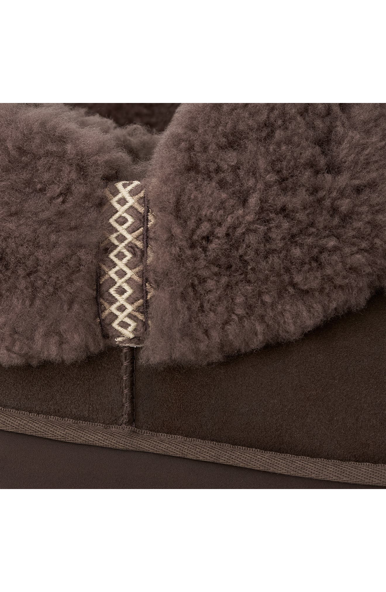 Ultra Mini Braid Genuine Shearling Bootie, Alternate, color, DARK CHOCOLATE