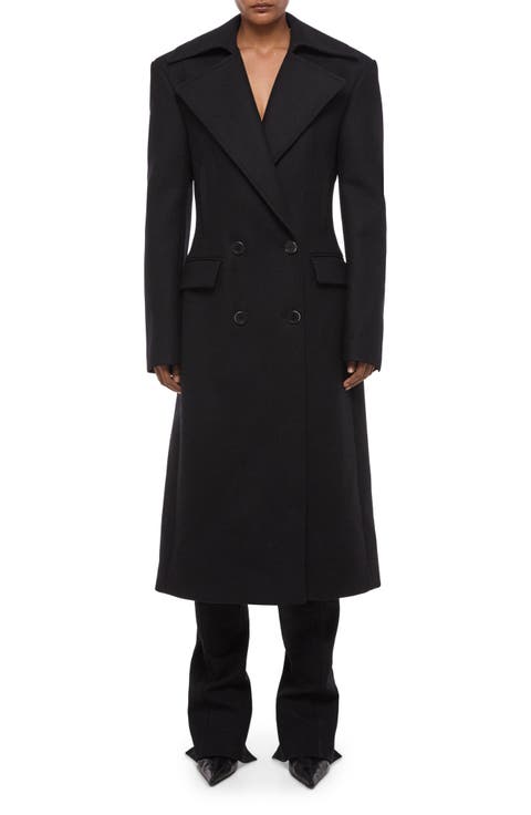 Sculptural Wool Blend Coat