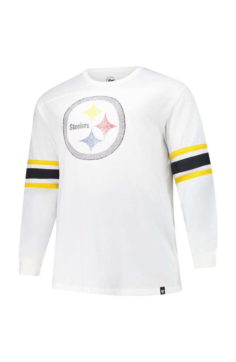 '47 Men's '47 White Pittsburgh Steelers Big & Tall Premier Brex Long Sleeve T-Shirt, Alternate, color, White