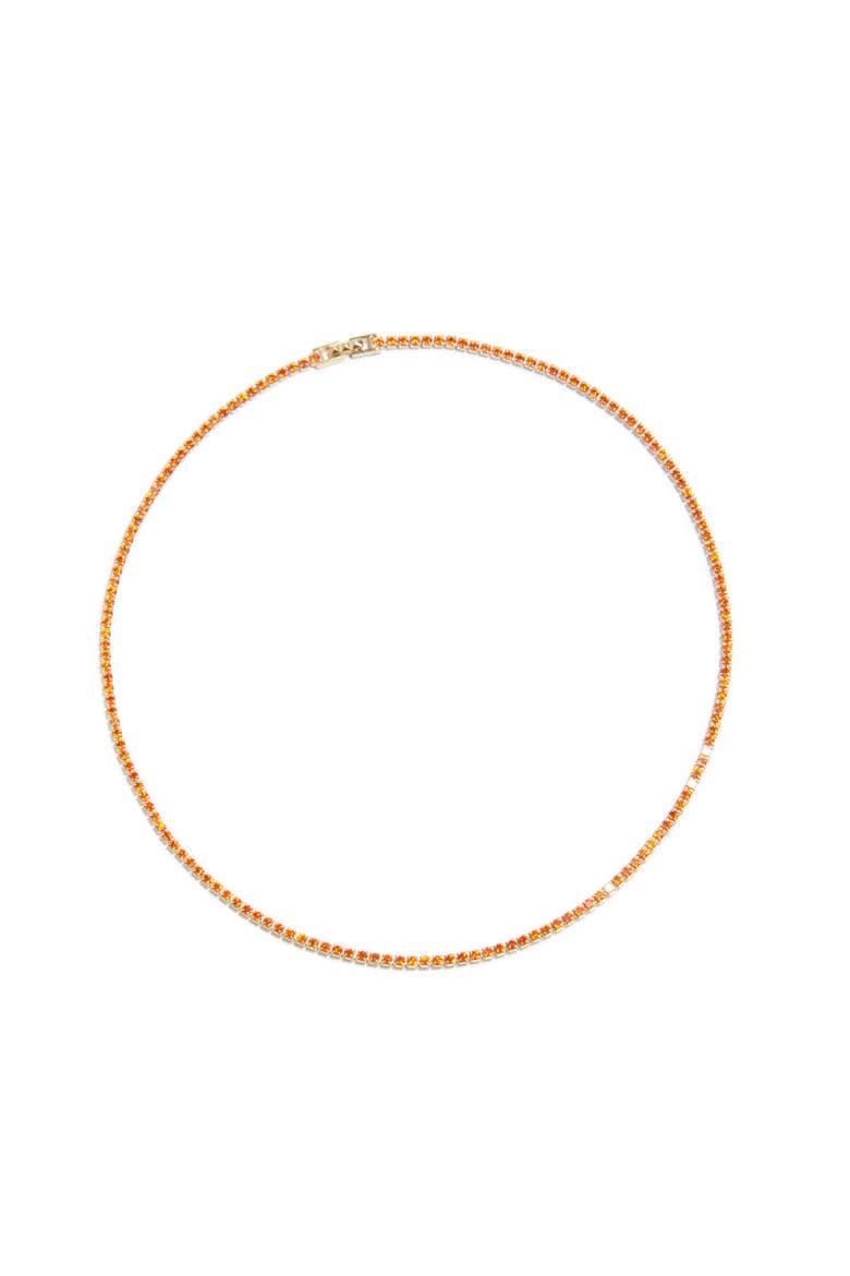 Tish Tennis Necklace, Main, color, Orange/Gold