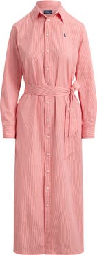 Polo Ralph Lauren Tie Waist Long Sleeve Maxi Shirtdress