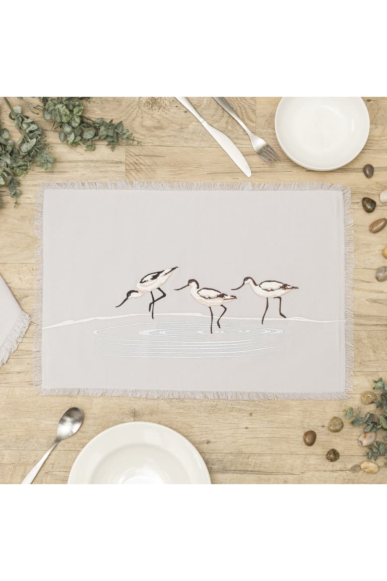 Avocet Tabletop Placemats, Set of 4, Alternate, color, White