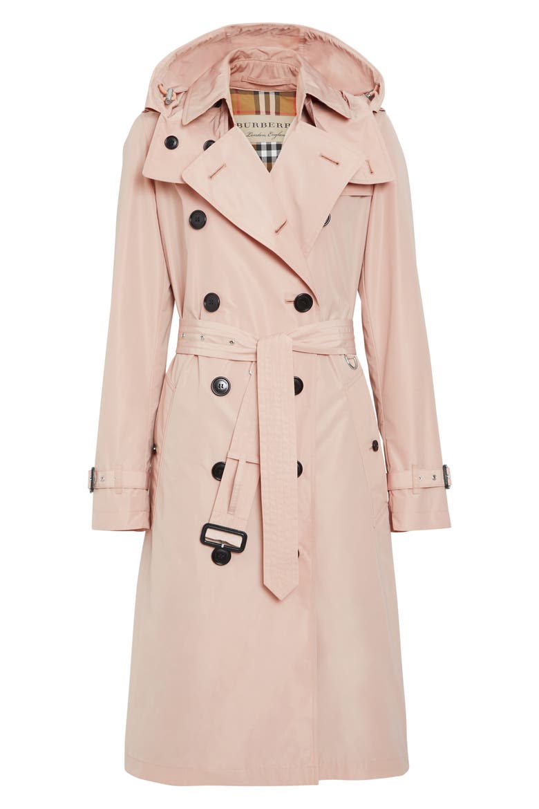 Kensington Hooded Trench Coat, Alternate, color, CHALK PINK