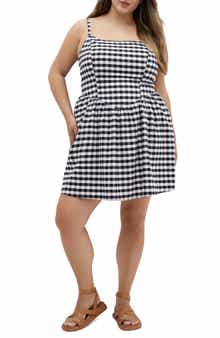 City Chic Rena Check Sleeveless Minidress