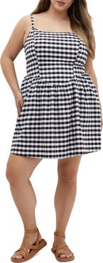 City Chic Rena Check Sleeveless Minidress