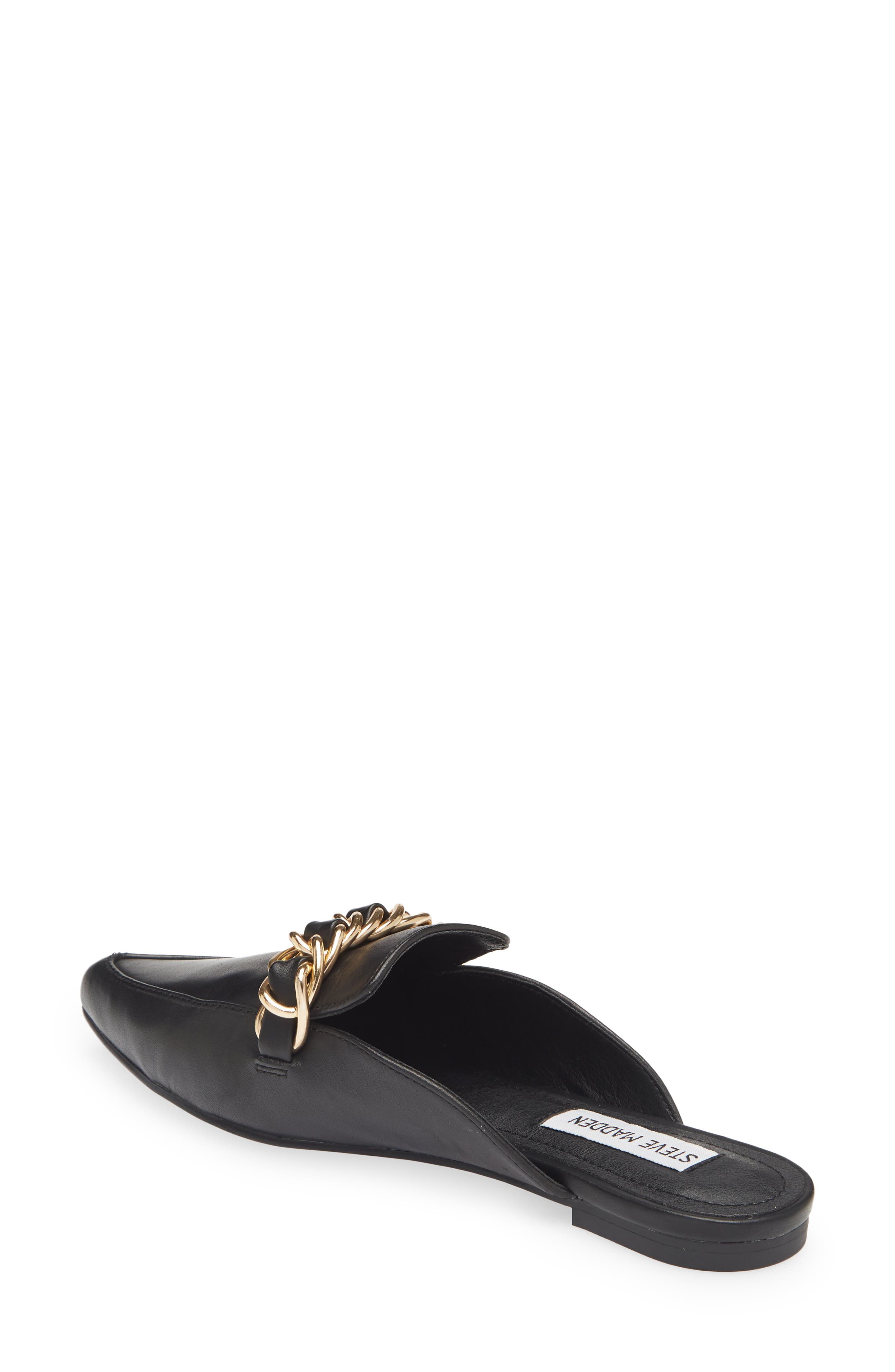 Faine Mule, Alternate, color, BLACK LEAT