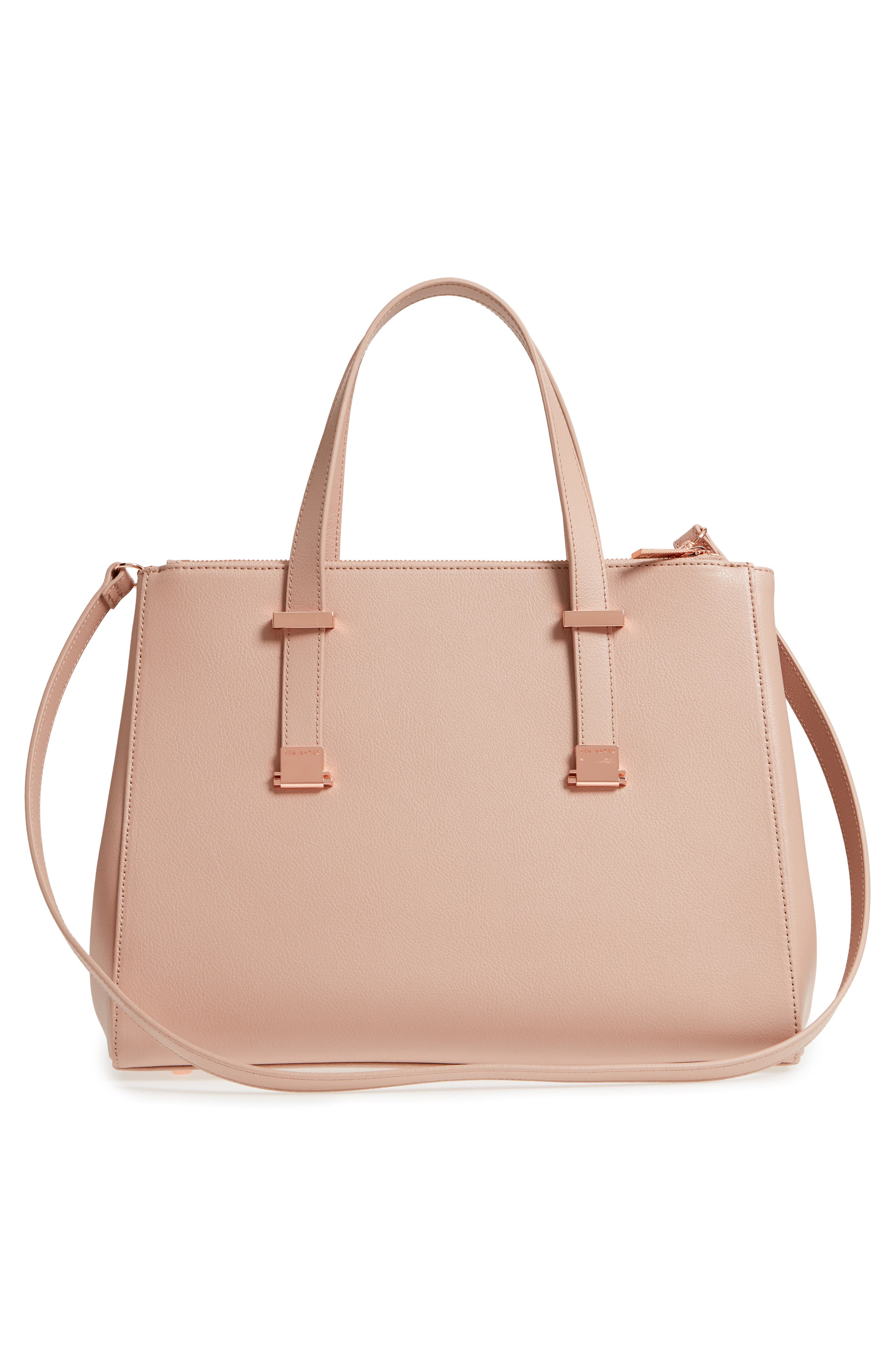 Aminaa Large Adjustable Handle Leather Shopper, Alternate, color, MINK
