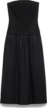 rag 
bone Irina Mixed Media Strapless Maxi Dress