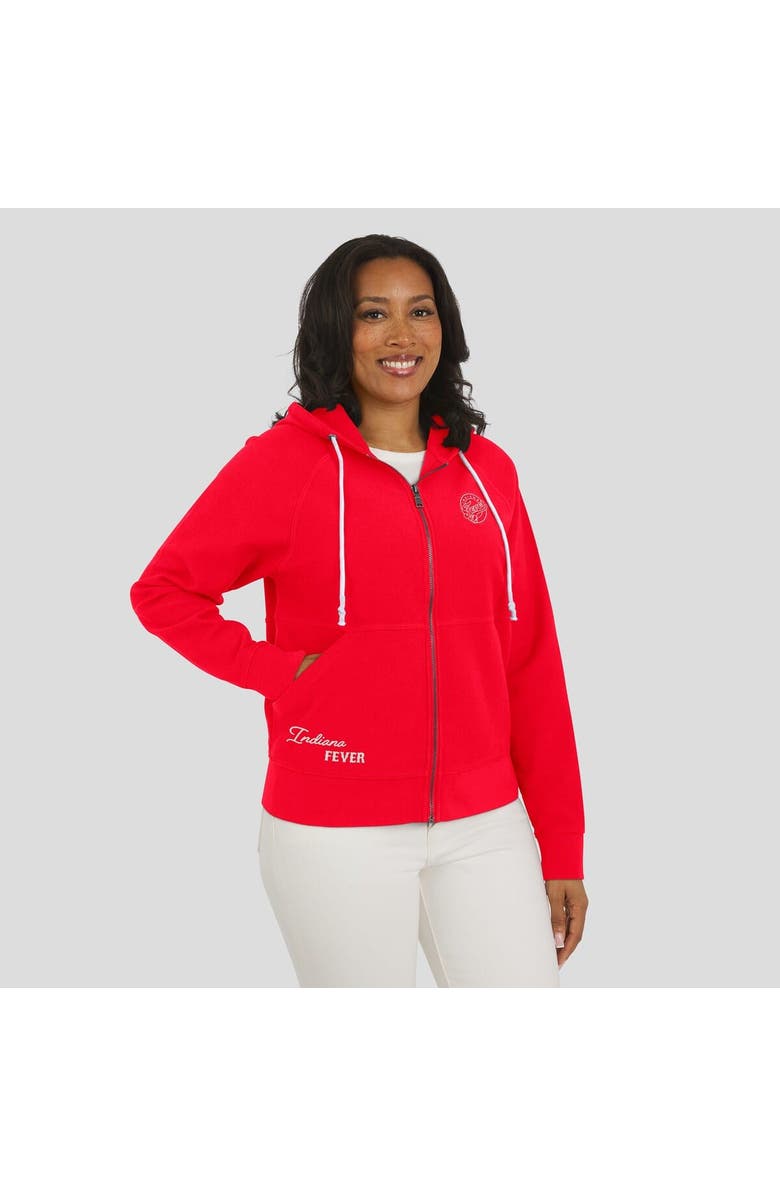 WEAR by Erin Andrews Women's WEAR by Erin Andrews Red Indiana Fever Vintage Full-Zip Raglan Hoodie, Alternate, color,