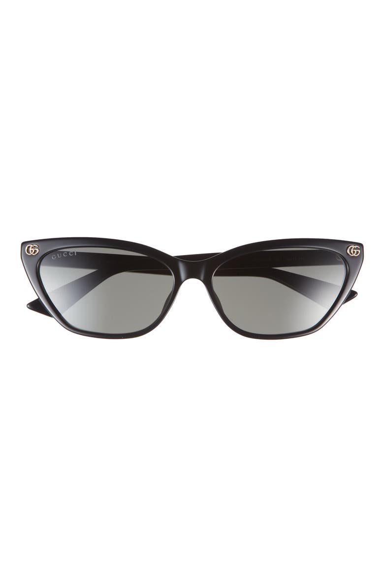 58mm Cat Eye Sunglasses, Main, color, BLACK