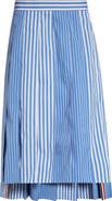 Thom Browne Awning Stripe Pleated Cotton Poplin Skirt