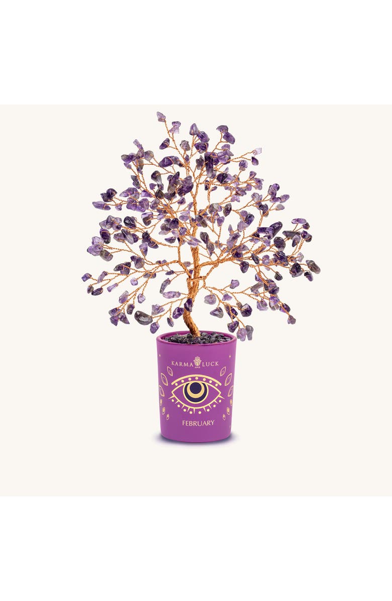 Karma and Luck Amethyst Feng Shui Crystal Tree February Birthstone Compassionate Vibration, Main, color, Purple