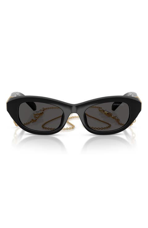 50mm Small Pillow Sunglasses with Chain