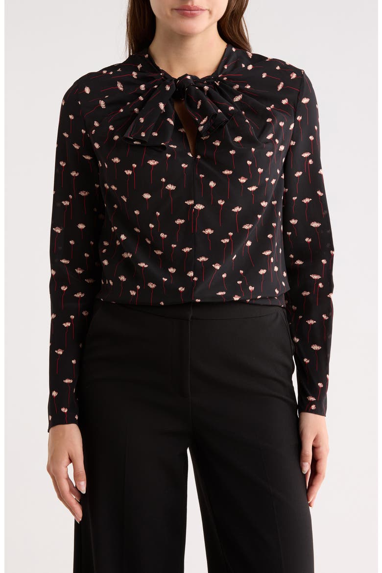 Woven Silk Top, Main, color, BLACK