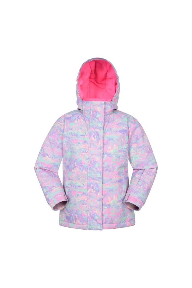 Childrens/Kids Snowdrop Watercolour Ski Jacket, Main, color, Pale Blue