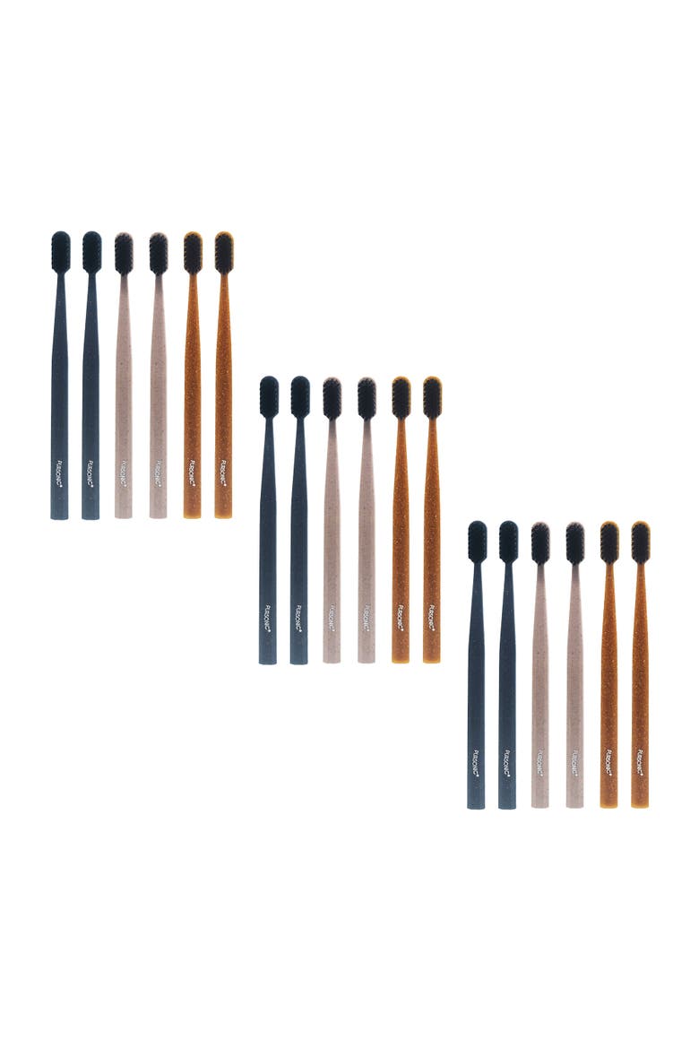 Eco Essentials Bundle 3 Packs of 100% Cedarwood Toothbrushes, Main, color, Multicolor