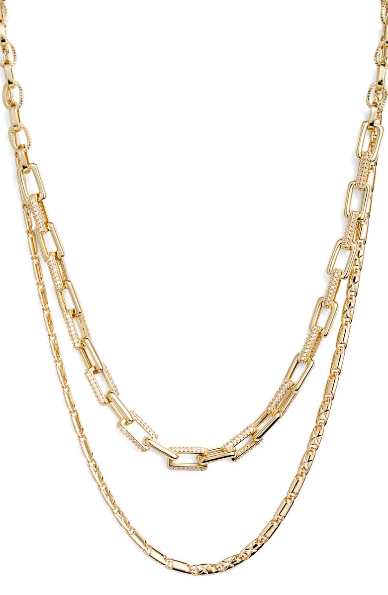 Nordstrom Pavé Link Layered Necklace, Main, color,
