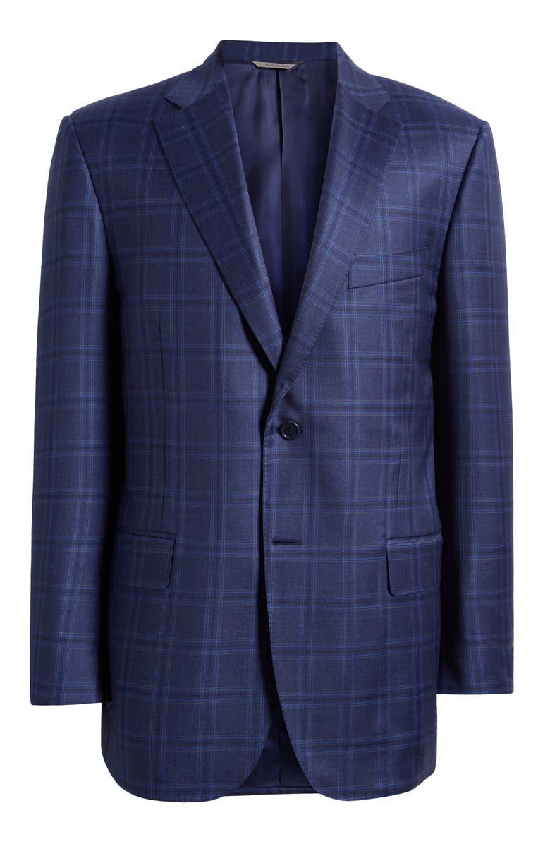 Canali Siena Regular Fit Plaid Wool Sport Coat, Main, color, 