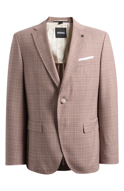 Hutson Slim Fit Red Check Virgin Wool Sport Coat