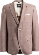 BOSS Hutson Slim Fit Red Check Virgin Wool Sport Coat