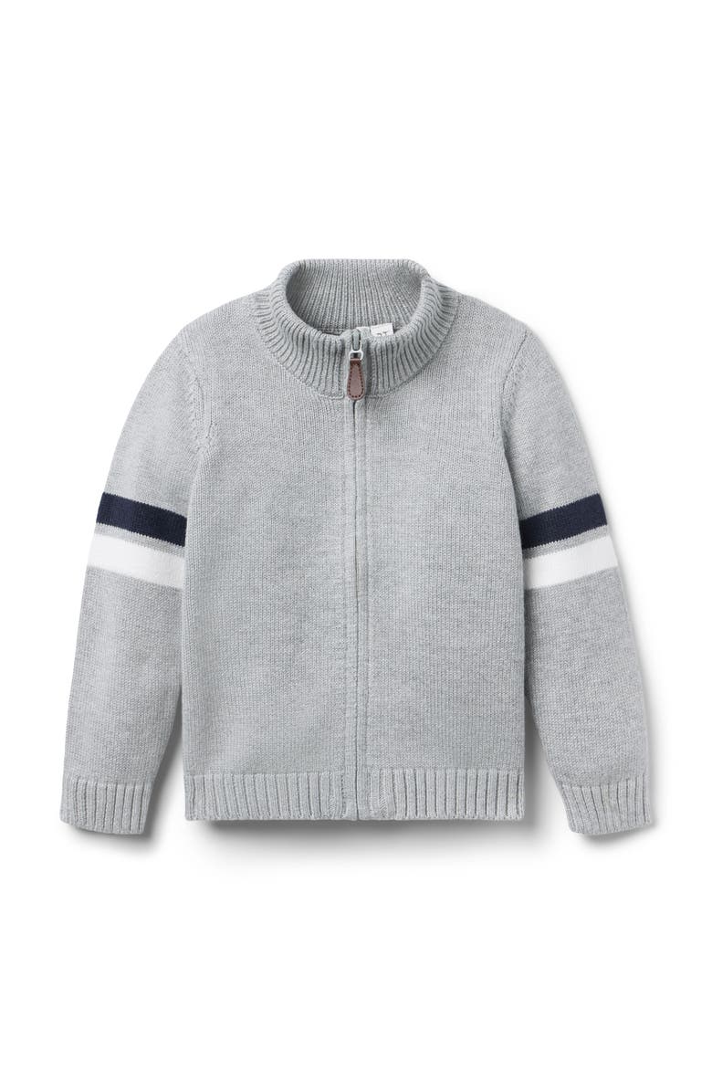 Janie and Jack The Stripe Sweater Jacket, Main, color, Grey