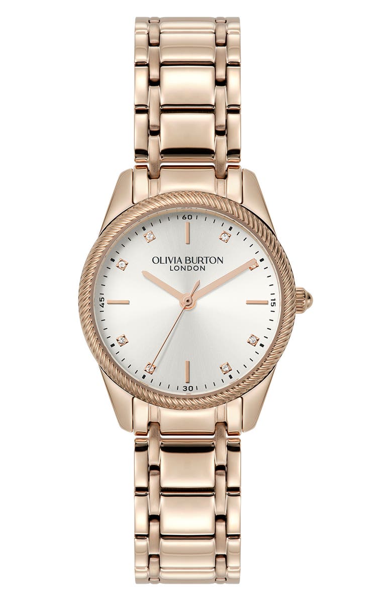 Olivia Burton Egerton Bracelet Watch, 28mm, Main, color, Pink/ Silver