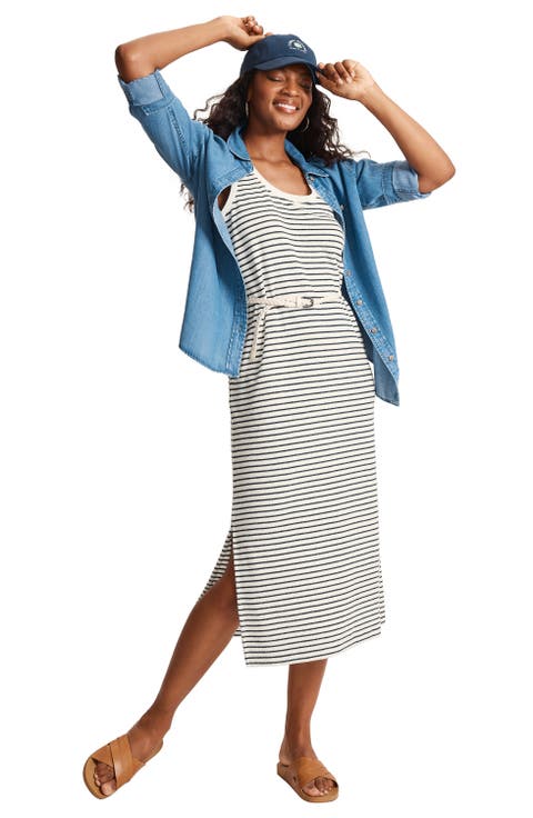Suncoast Stripe Sleeveless Terry Midi Dress
