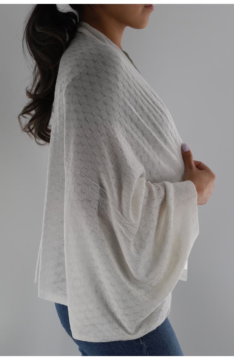 La Fiorentina Knit Coccoon Wrap, Alternate, color, White