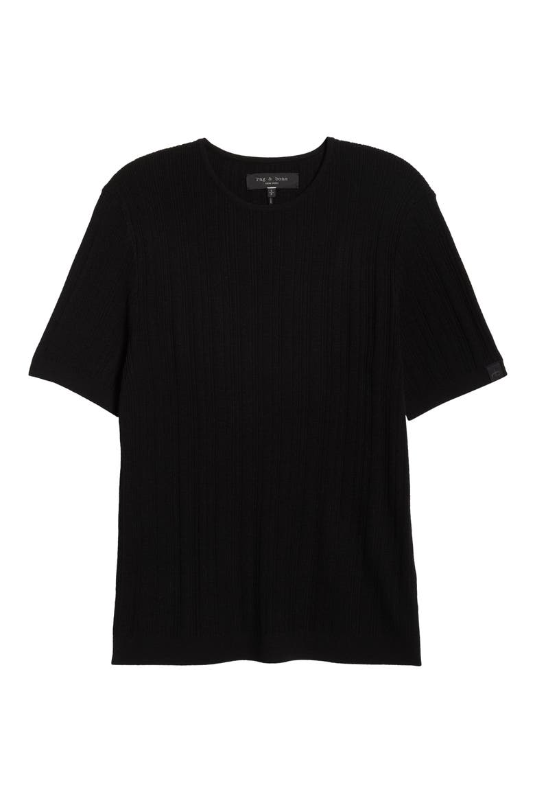 Crawford Wool & Cashmere Sweater T-Shirt, Alternate, color, BLACK