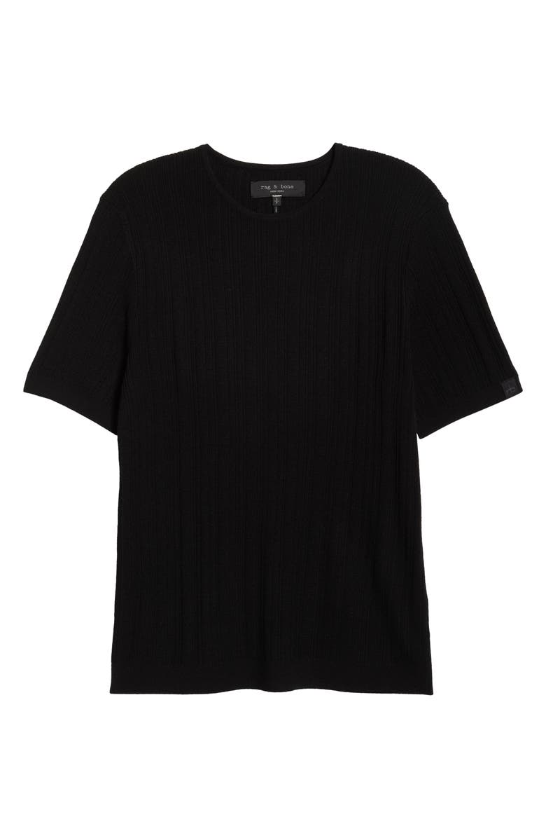 rag & bone Crawford Wool & Cashmere Sweater T-Shirt, Alternate, color, Black