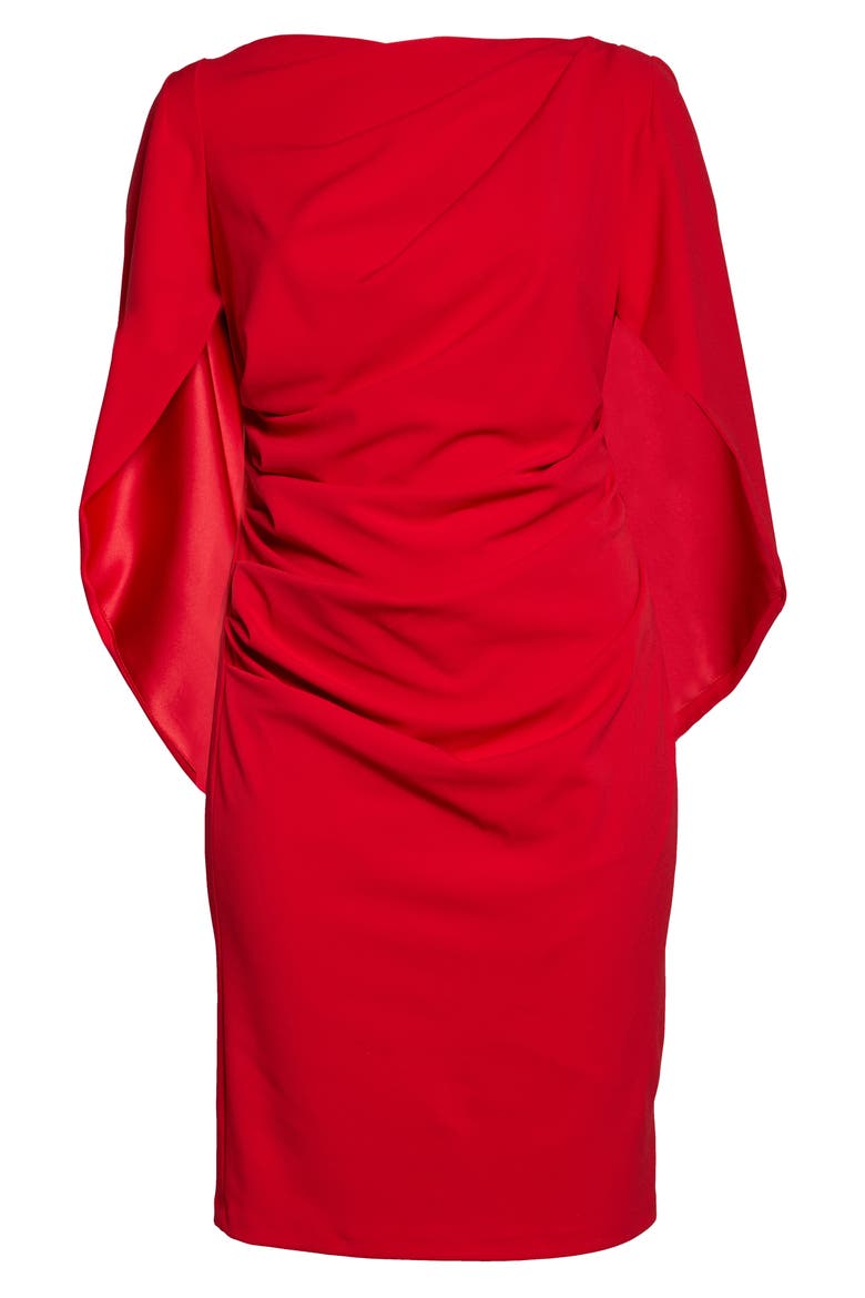 Drape Back Cocktail Dress, Alternate, color, RED