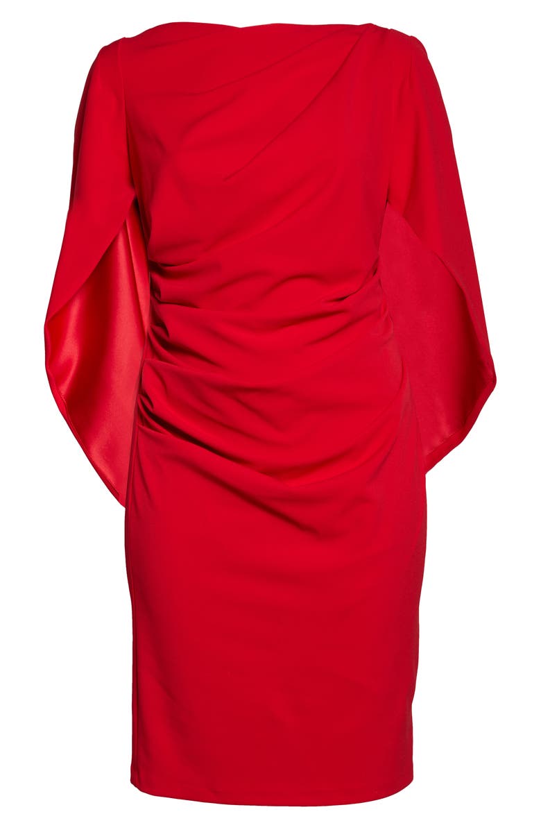 Betsy & Adam Drape Back Cocktail Dress, Alternate, color, Red